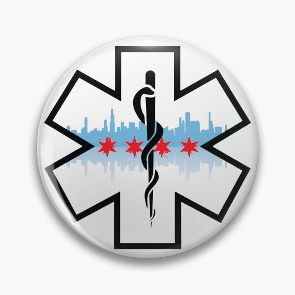 Item preview, Chicago Skyline EMS Star of Life (White Background) designed and sold by FireEMSDesigns.