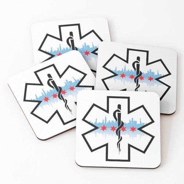 Artikelvorschau, Chicago Skyline EMS Star of Life (Weißer Hintergrund) entworfen und verkauft von FireEMSDesigns.