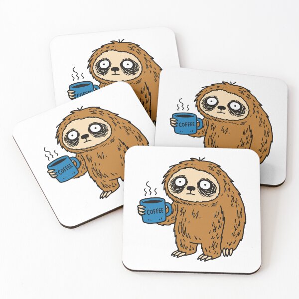 Item preview, Exhausted Sloth Drinking Coffee designed and sold by Holzon.