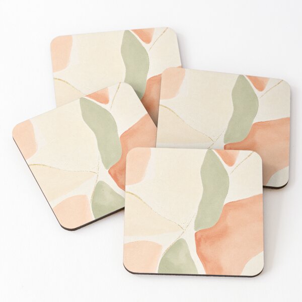 Item preview, Serene Peach & Sage Abstract — Warm Minimalist  designed and sold by EduMaru_Arts.