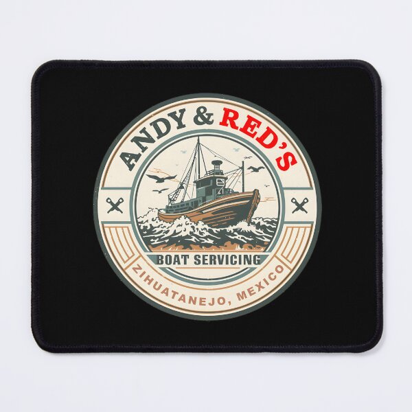 Item preview, Andy Reds Boat Servicing Retro Coastal Badge | ⭐⭐⭐⭐⭐ designed and sold by ArtByBriela.