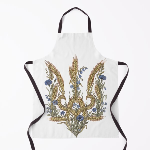 Item preview, Vintage Botanical Ukrainian Trident Wheat Flowers Floral Coat of Arms designed and sold by KreonaTime.