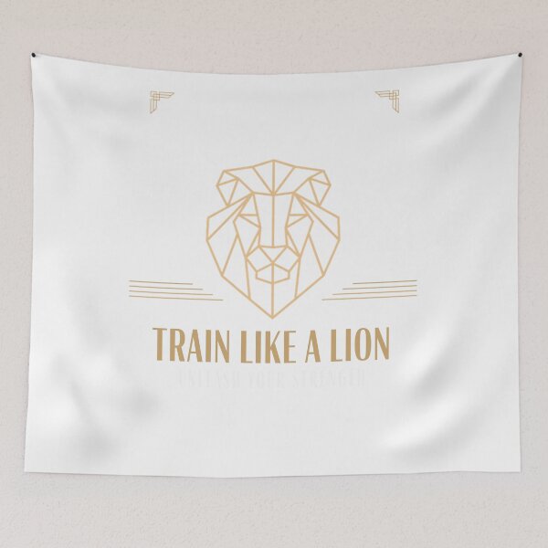 Item preview, Train Like A Lion Unleash Your Strength Geometric Minimalist Gym Design designed and sold by Bennie Singh.