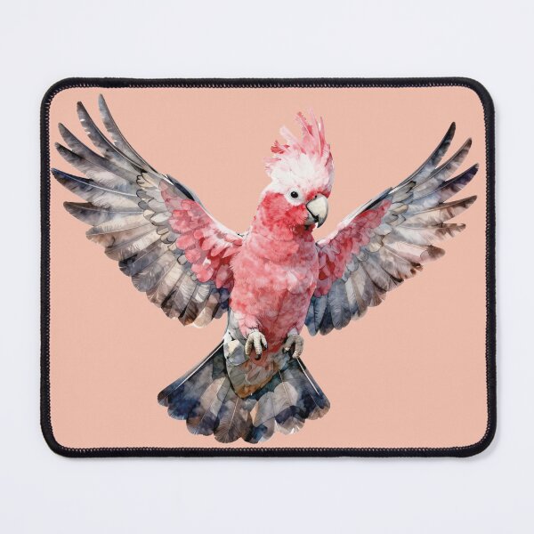 Item preview, Watercolor Flying Pink Galah Cockatoo Bird designed and sold by WildArtIT.