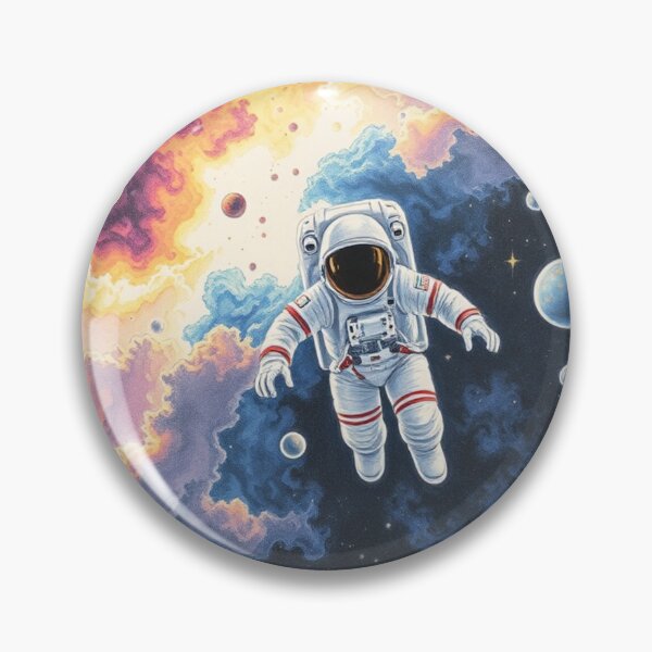 Item preview, Cosmic Astronaut Floating in Colorful Nebula Storm designed and sold by GenesisArtis.