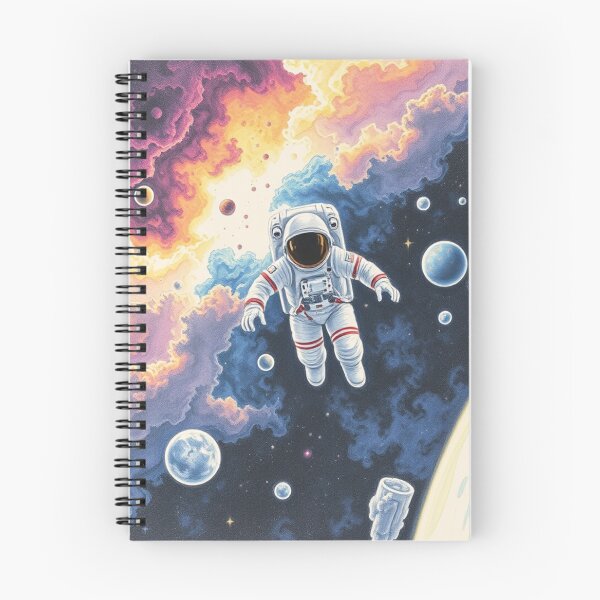 Item preview, Cosmic Astronaut Floating in Colorful Nebula Storm designed and sold by GenesisArtis.