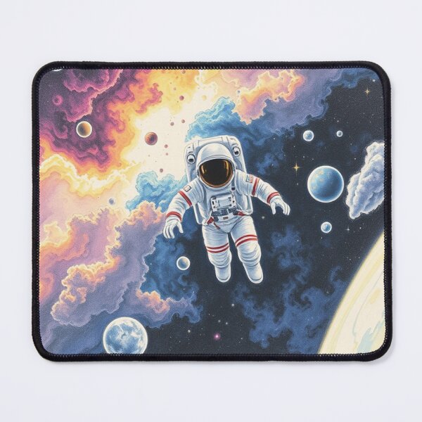 Item preview, Cosmic Astronaut Floating in Colorful Nebula Storm designed and sold by GenesisArtis.