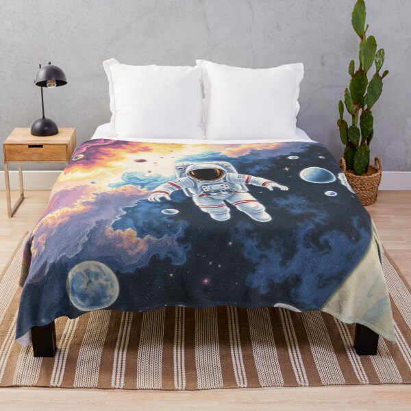 Item preview, Cosmic Astronaut Floating in Colorful Nebula Storm designed and sold by GenesisArtis.