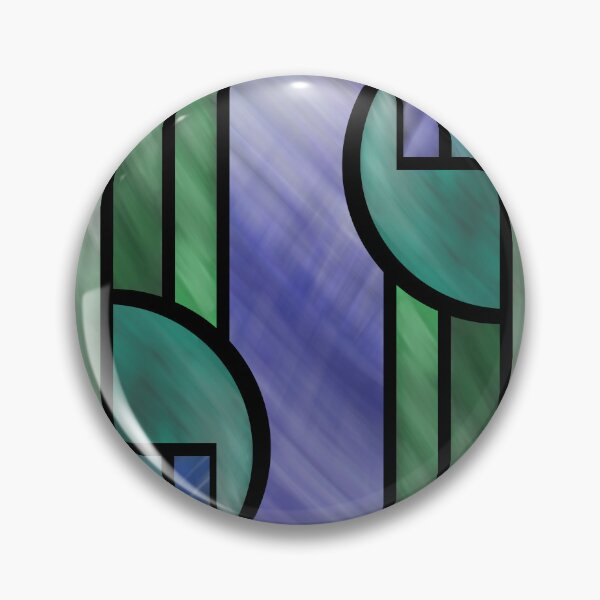 Item preview, Emerald & Indigo Stained Glass Circle - Abstract Art Deco Medallion designed and sold by JayMakesTiktok.