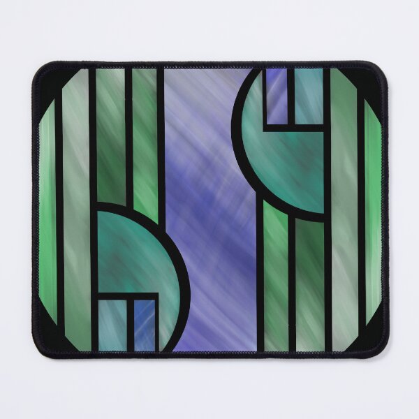 Item preview, Emerald & Indigo Stained Glass Circle - Abstract Art Deco Medallion designed and sold by JayMakesTiktok.