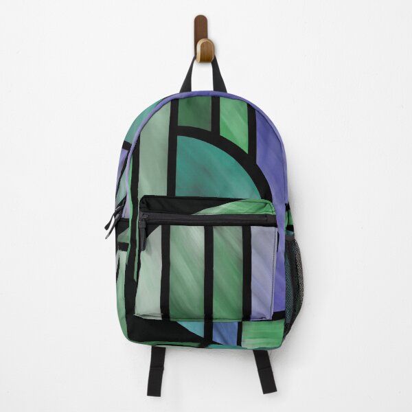 Item preview, Emerald & Indigo Stained Glass Circle - Abstract Art Deco Medallion designed and sold by JayMakesTiktok.