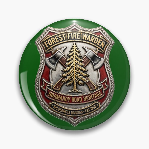 Item preview, Vintage Forest Fire Warden Badge designed and sold by Normandy Road Heritage™ - Vintage Garage Art.