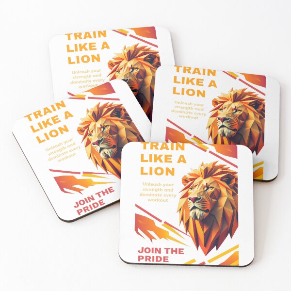 Item preview, Train Like A Lion Join The Pride Geometric Polygon Fire Fitness Gym Design designed and sold by Bennie Singh.