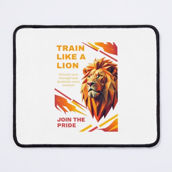 Item preview, Train Like A Lion Join The Pride Geometric Polygon Fire Fitness Gym Design designed and sold by Bennie Singh.