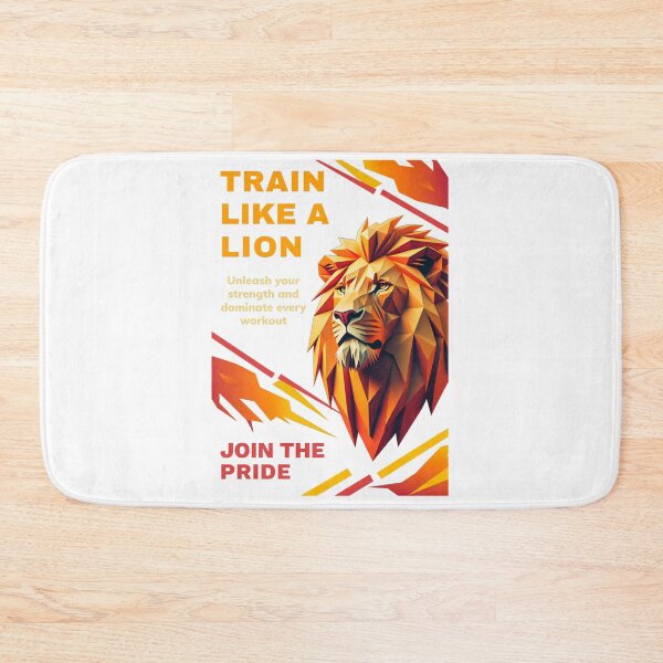 Item preview, Train Like A Lion Join The Pride Geometric Polygon Fire Fitness Gym Design designed and sold by Bennie Singh.