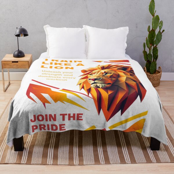 Item preview, Train Like A Lion Join The Pride Geometric Polygon Fire Fitness Gym Design designed and sold by Bennie Singh.