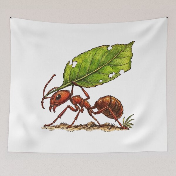 Item preview, Hardworking Ant Carrying a Green Leaf designed and sold by Snurly.