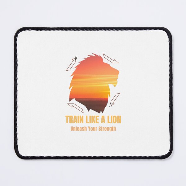 Item preview, Train Like A Lion Unleash Your Strength African Sunset Silhouette Gym Design designed and sold by Bennie Singh.