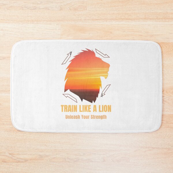 Item preview, Train Like A Lion Unleash Your Strength African Sunset Silhouette Gym Design designed and sold by Bennie Singh.