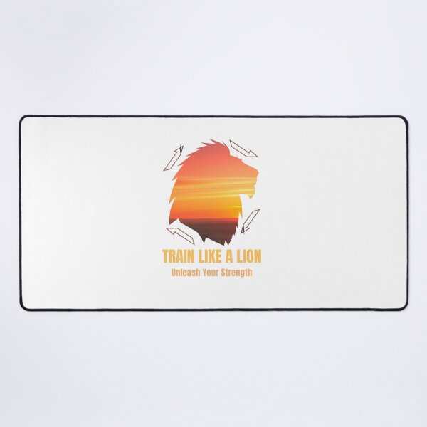 Item preview, Train Like A Lion Unleash Your Strength African Sunset Silhouette Gym Design designed and sold by Bennie Singh.