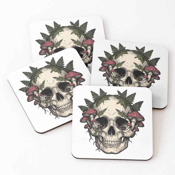 Item preview, Where the Wild Mushrooms Grow – Gothic Forest Skull designed and sold by mrshadow113.