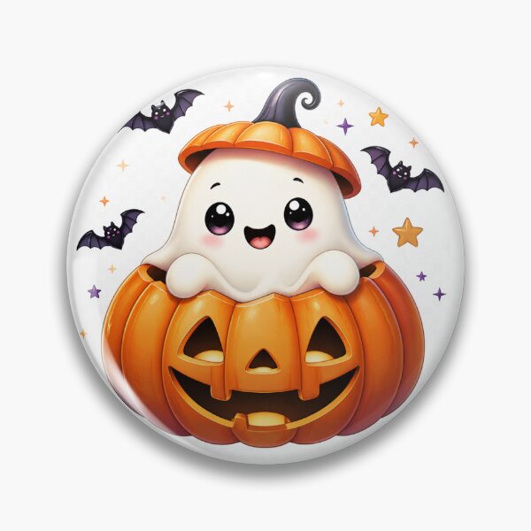 Item preview, Cute Ghost Popping Out of Pumpkin – Kawaii Halloween Spooky Design designed and sold by gluxdesing.