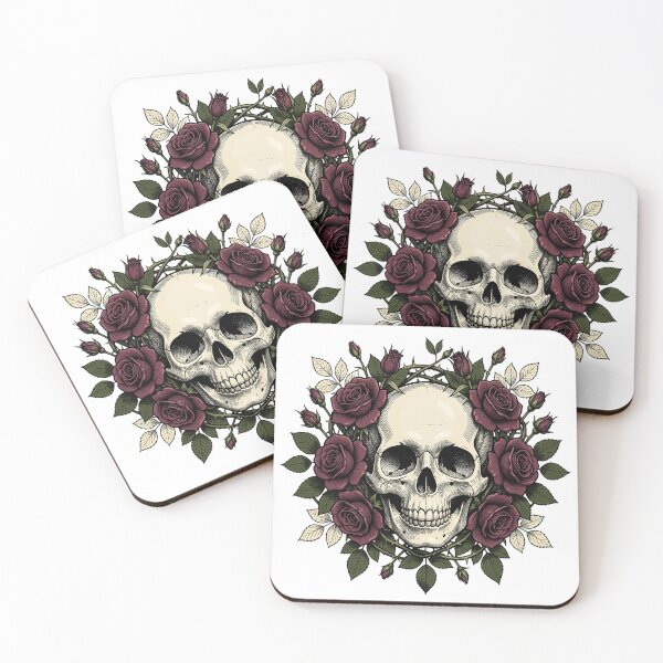 Item preview, Death Blooms in the Garden – Victorian Floral Skull designed and sold by mrshadow113.