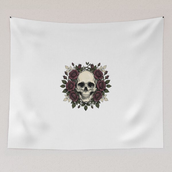 Item preview, Death Blooms in the Garden – Victorian Floral Skull designed and sold by mrshadow113.