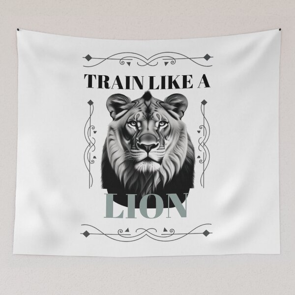 Item preview, Luxury Lion Black And White Elegant Portrait Regal Animal Art designed and sold by Bennie Singh.