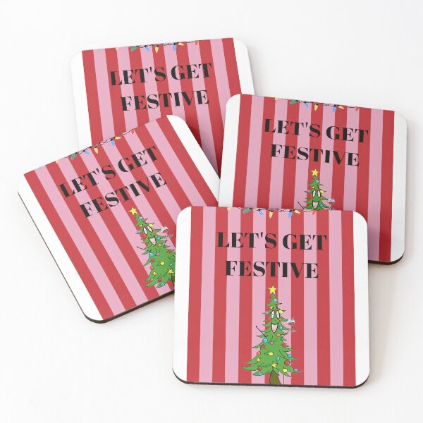 Item preview, red and pink Christmas design, with funny Christmas Tree designed and sold by By The Moon.