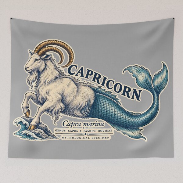Item preview, Capricorn Sea Goat Scientific Field Guide Illustration designed and sold by radiogalaxy.