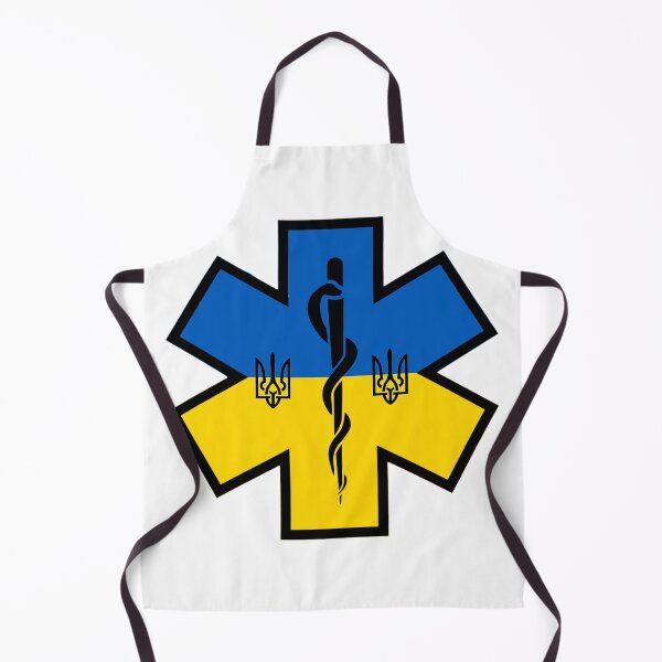 Item preview, Ukraine Ukrainian Flag with Tryzubs EMS Star of Life designed and sold by FireEMSDesigns.