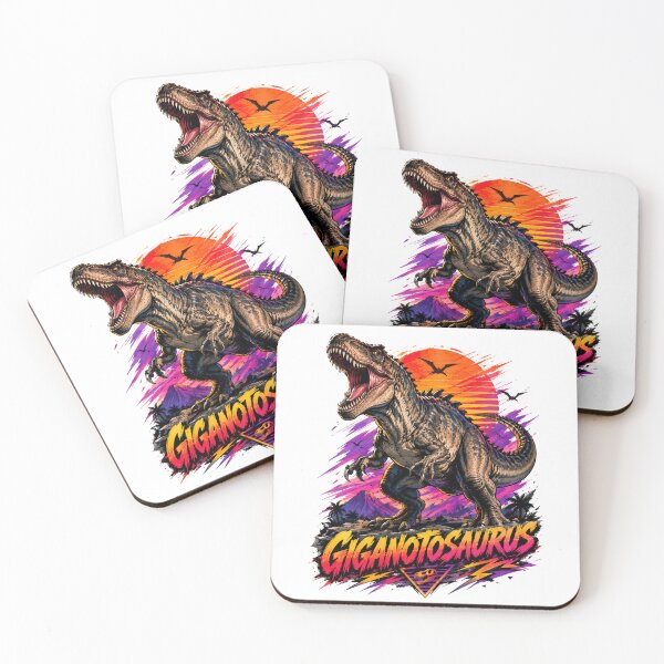 Item preview, Giganotosaurus Retro Synthwave prehistoric predator  designed and sold by JonelleTshirts.