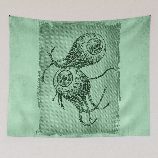 Item preview, Creepy Disembodied Eyeballs Optic Nerve Horror Sketch Green designed and sold by Ghoul Enterprises.