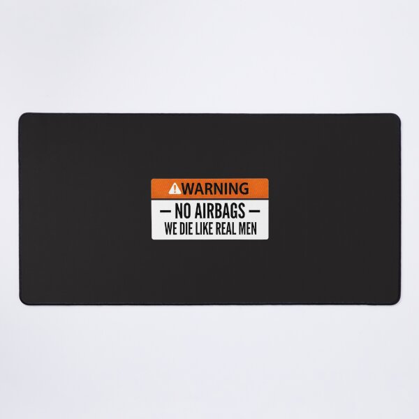 Item preview, Real Men Don'T Need Airbags Warning Sign | Funny Retro Design | ⭐⭐⭐⭐⭐ designed and sold by Muhammad Elbialy.