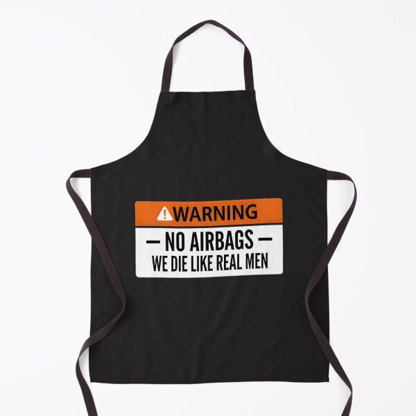 Item preview, Real Men Don'T Need Airbags Warning Sign | Funny Retro Design | ⭐⭐⭐⭐⭐ designed and sold by Muhammad Elbialy.