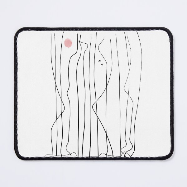 Item preview, Minimalist Line Art Forest Sunset Print | Abstract Reeds & Birds Wall Art designed and sold by Red Onion.