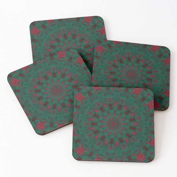 Item preview, Green Red Kaleidoscope Geometric Mandala designed and sold by IntelliMindDesigns.
