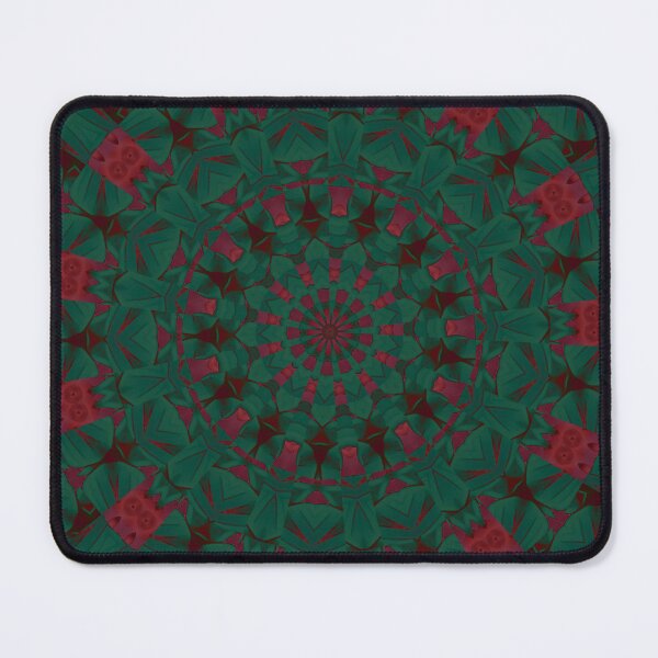 Item preview, Green Red Kaleidoscope Geometric Mandala designed and sold by IntelliMindDesigns.