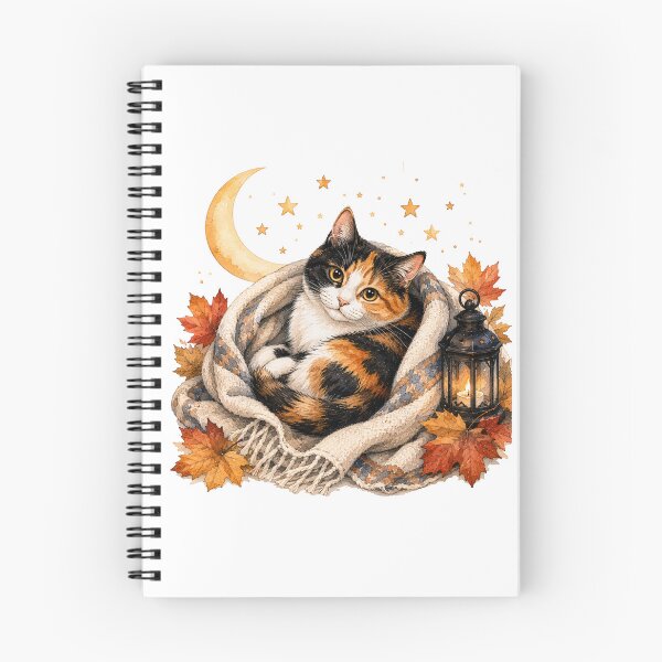 Item preview, Calico Cat Under the Moon | Cozy Halloween Cat designed and sold by PAPIRO SIGLO XXI.