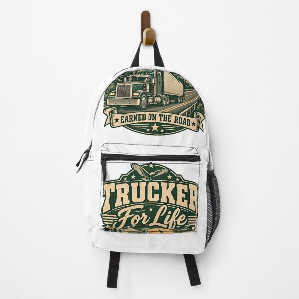 Item preview, Trucker For Life Earned On The Road Vintage Graphic designed and sold by Haque Desigens.