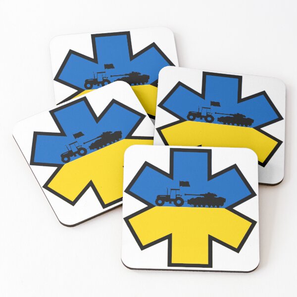 Item preview, Ukraine Ukrainian Farmer Stealing Russian Tank EMS Star of Life  designed and sold by FireEMSDesigns.