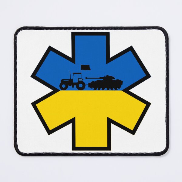 Item preview, Ukraine Ukrainian Farmer Stealing Russian Tank EMS Star of Life  designed and sold by FireEMSDesigns.