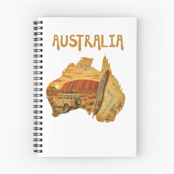 Item preview, Vintage Australian Outback Map with Uluru Adventure designed and sold by RiderSpoon.