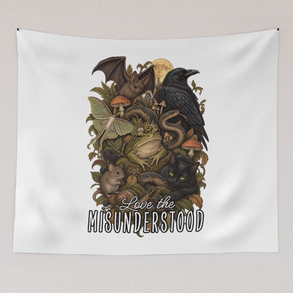 Item preview, Love The Misunderstood Bat Raven Cat Frog- Goblincore  designed and sold by Neurospicy Trolls.