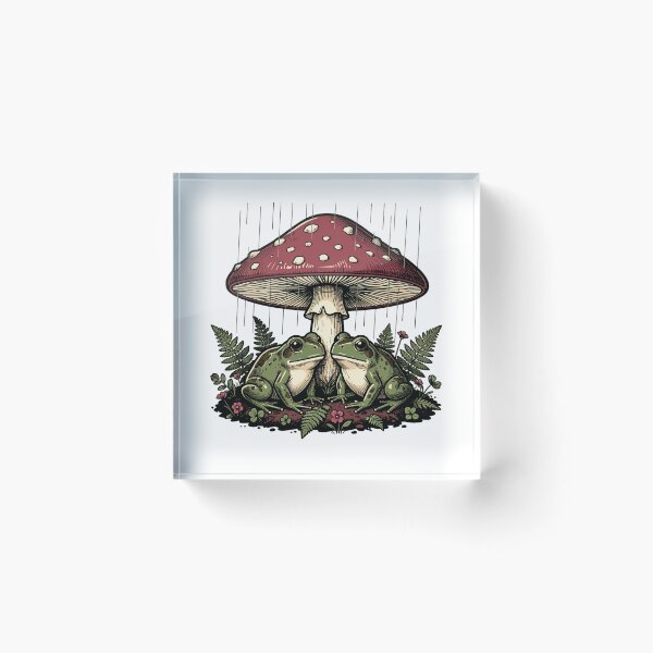 Item preview, Shelter Beneath the Toadstool – Cottagecore Frogs designed and sold by mrshadow113.