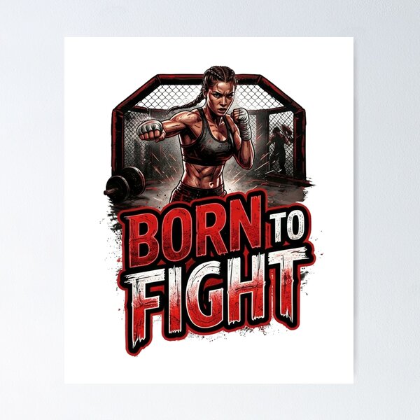 Item preview, Born To Fight MMA Female Fighter Combat Sports designed and sold by wecrea.