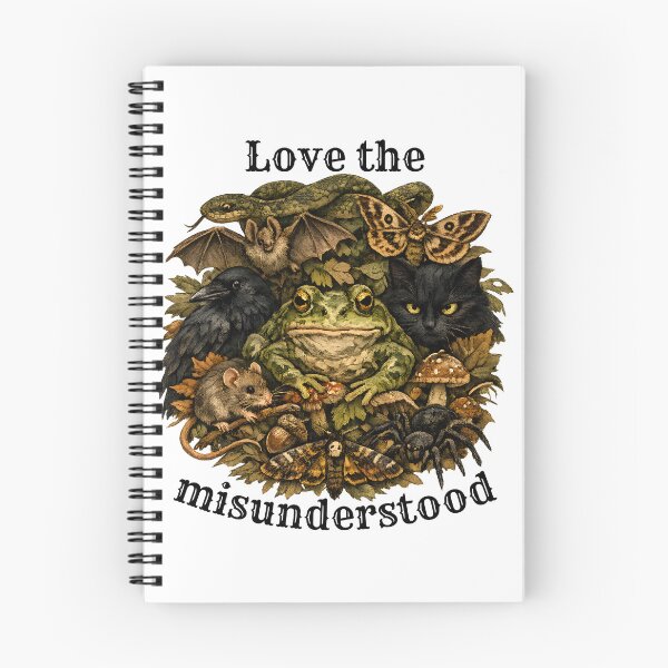 Item preview, Love The Misunderstood - Gothic Frog Bat Crow Snake Cat designed and sold by Neurospicy Trolls.