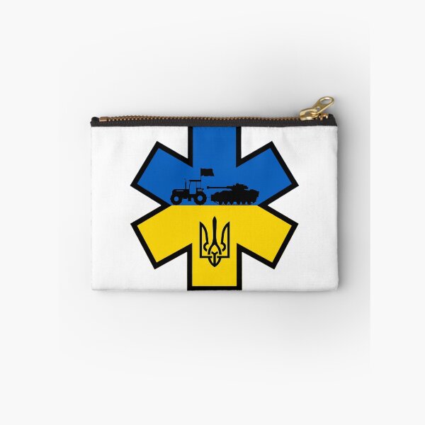 Item preview, Ukraine Ukrainian Farmer Stealing Russian Tank with Tryzub EMS Star of Life  designed and sold by FireEMSDesigns.