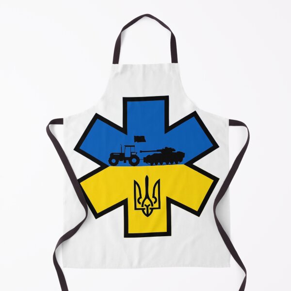 Item preview, Ukraine Ukrainian Farmer Stealing Russian Tank with Tryzub EMS Star of Life designed and sold by FireEMSDesigns.